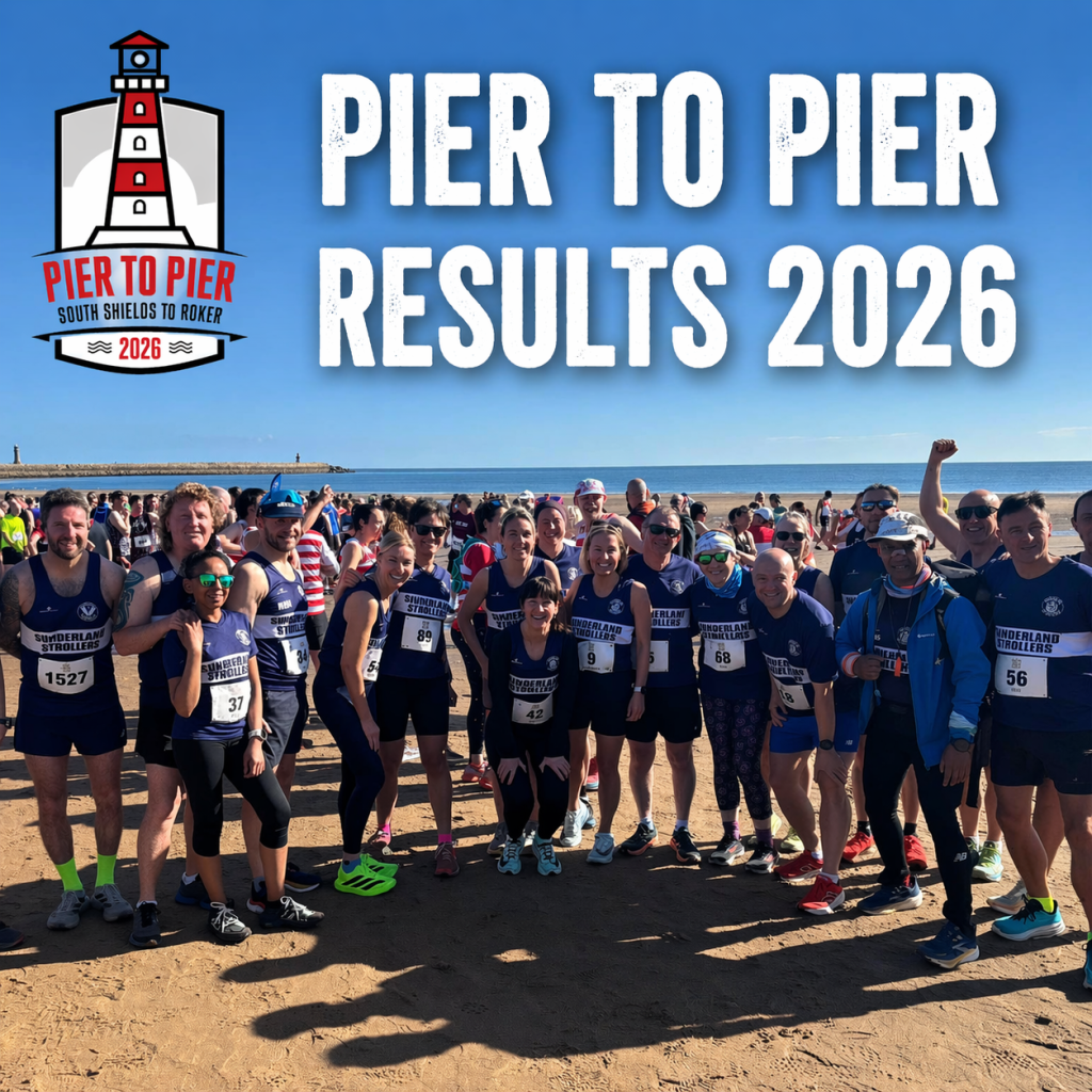 Pier to Pier Results 2026 with a group of Strollers at the start line.