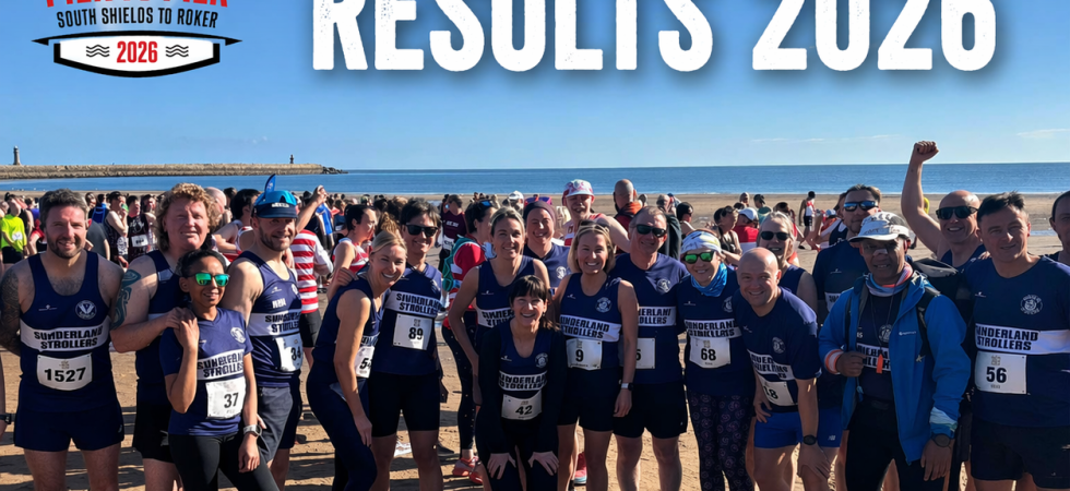 Pier to Pier Results 2026 with a group of Strollers at the start line.